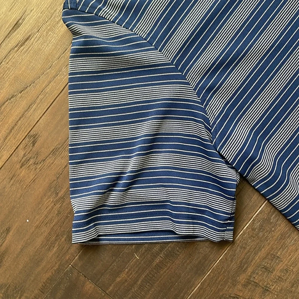 Stitch Brand Men’s Polo Size M/L Blue with White Stripes High Quality!
